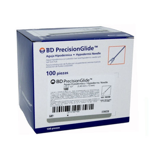 AGUJA HIPODERMICA DESECHABLE 27G X 13MM (BD) GRIS IND