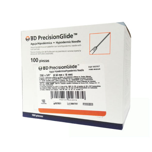 AGUJA HIPODERMICA 25G X 16MM (BD) NARANJA