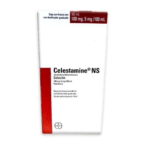 Celestamine NS (Loratadina, Betametasona) Sol 100mg, 5mg/100ml Fco 60ml