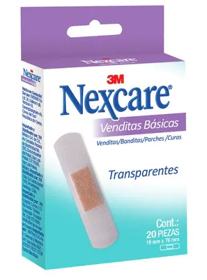 Venditas Básicas Transparentes Nexcare 3M 20 Piezas
