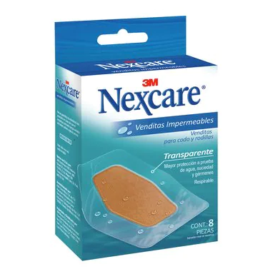 Venditas Impermeables Transparentes para codo y rodillas 3M Nexcare 8 piezas