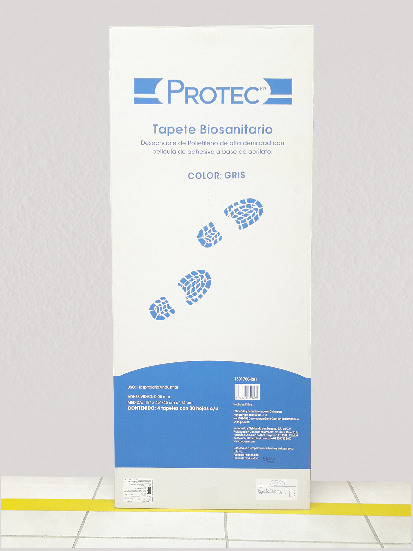 Tapete biosanitario Protec gris 4 piezas