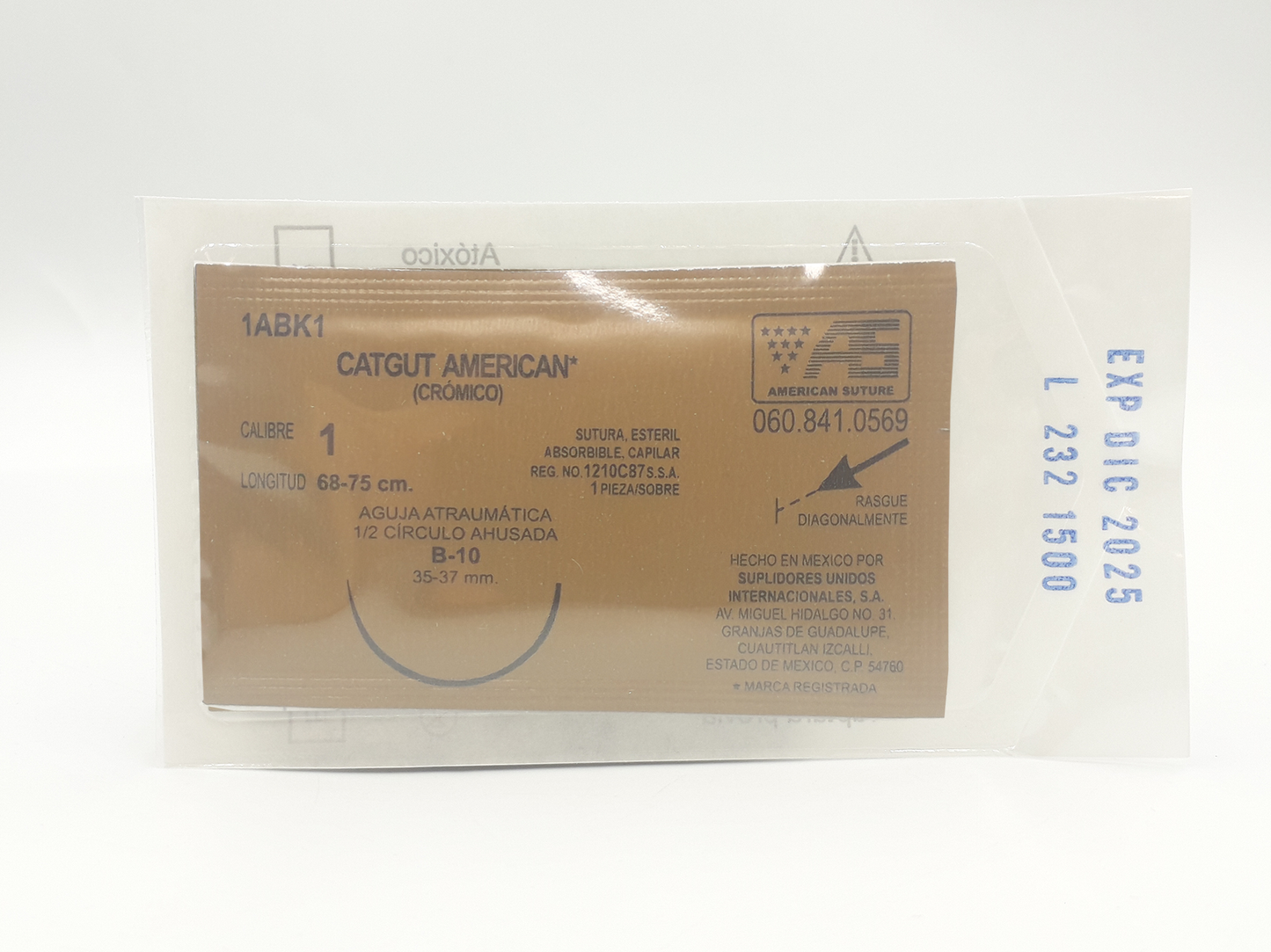 Sutura Quirúrgica Catgut Crómico Calibre 1 1ABK1