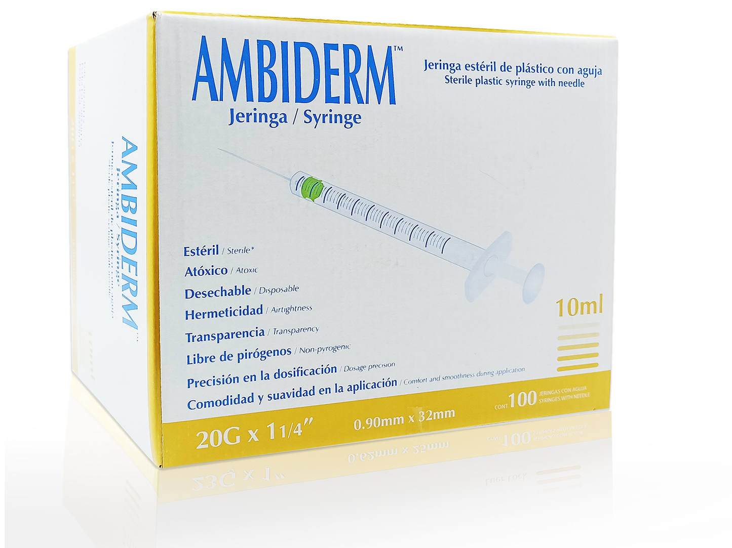 Jeringa De 10ml Luer Lock 20g X 32mm Caja Con 100 Piezas