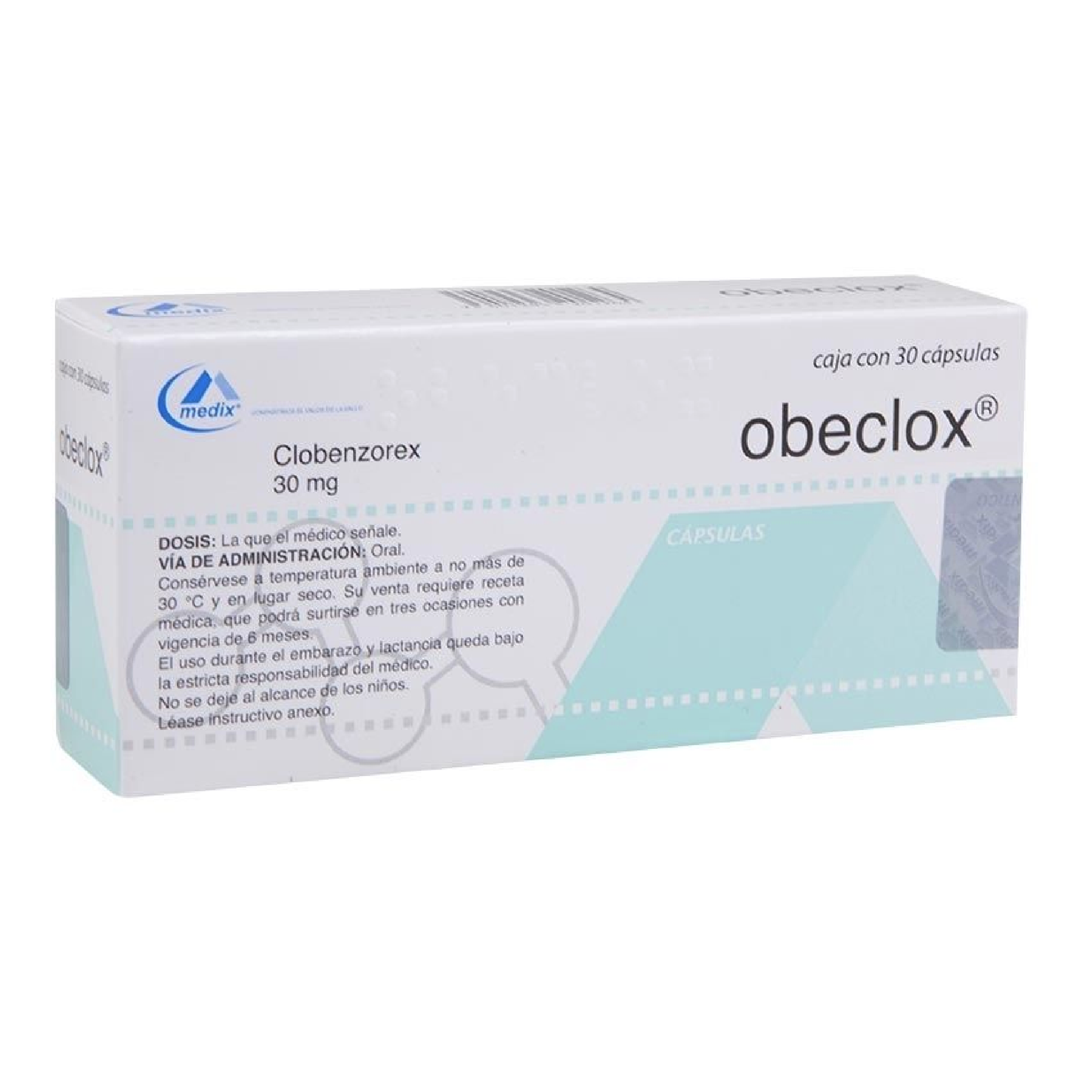 Obeclox (Clobenzorex) Caps 30mg Cja c/30 caps