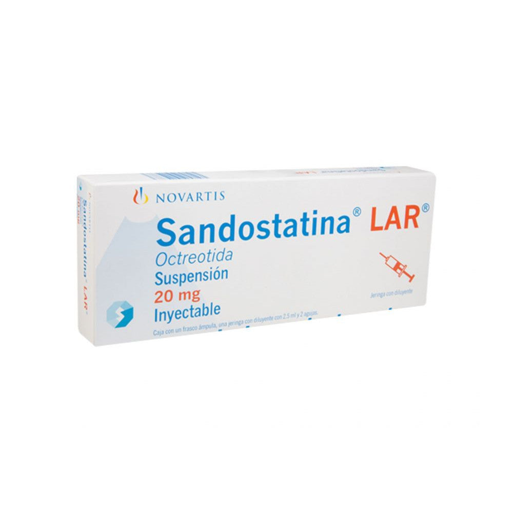 Sandostatina LAR 20 mg Caja con Frasco ampolleta c/2 ( Octreotida )
