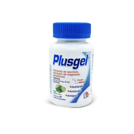 PLUS GEL 50 TAB 200/200/20 MG