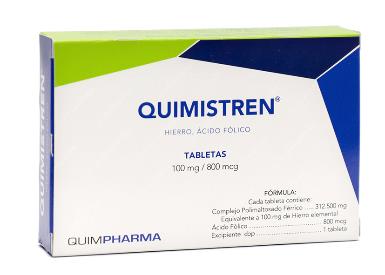 QUIMISTREN 30 TAB 100MG/800 MCG