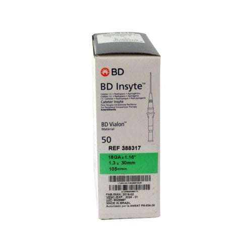 CATETER PARA VENOCLISIS INSYTE 18 GA 1.3MM X 30MM (VERDE)