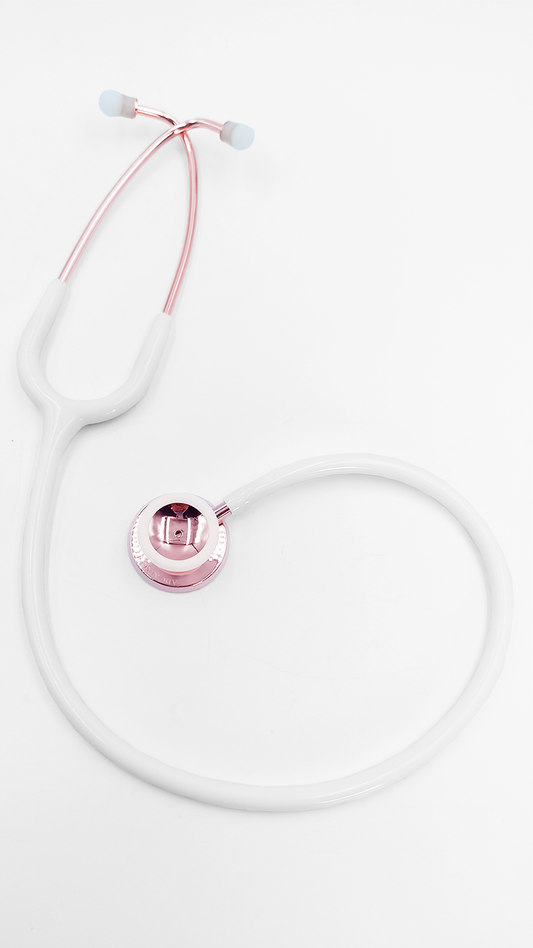 Estetoscopio Clínico Adscope 603 Blanco Rose Gold