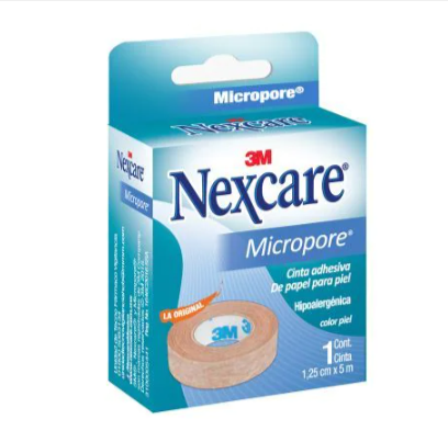 Cinta adhesiva de papel para piel micropore 1.25 cm x 5m