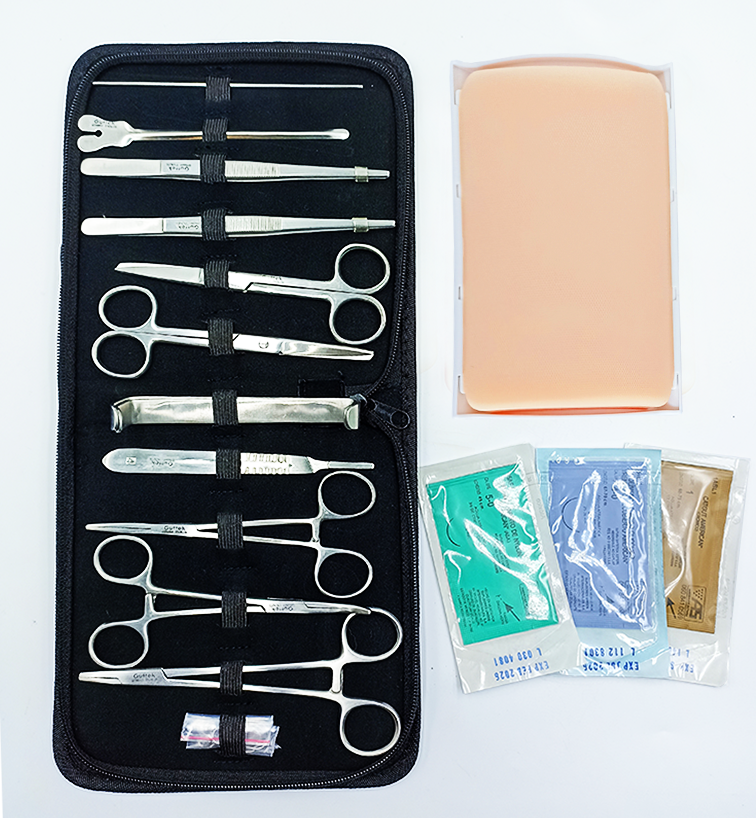 Kit con pad de sutura de almohadilla, estuche de disección y 3 suturas (diferentes modelos)
